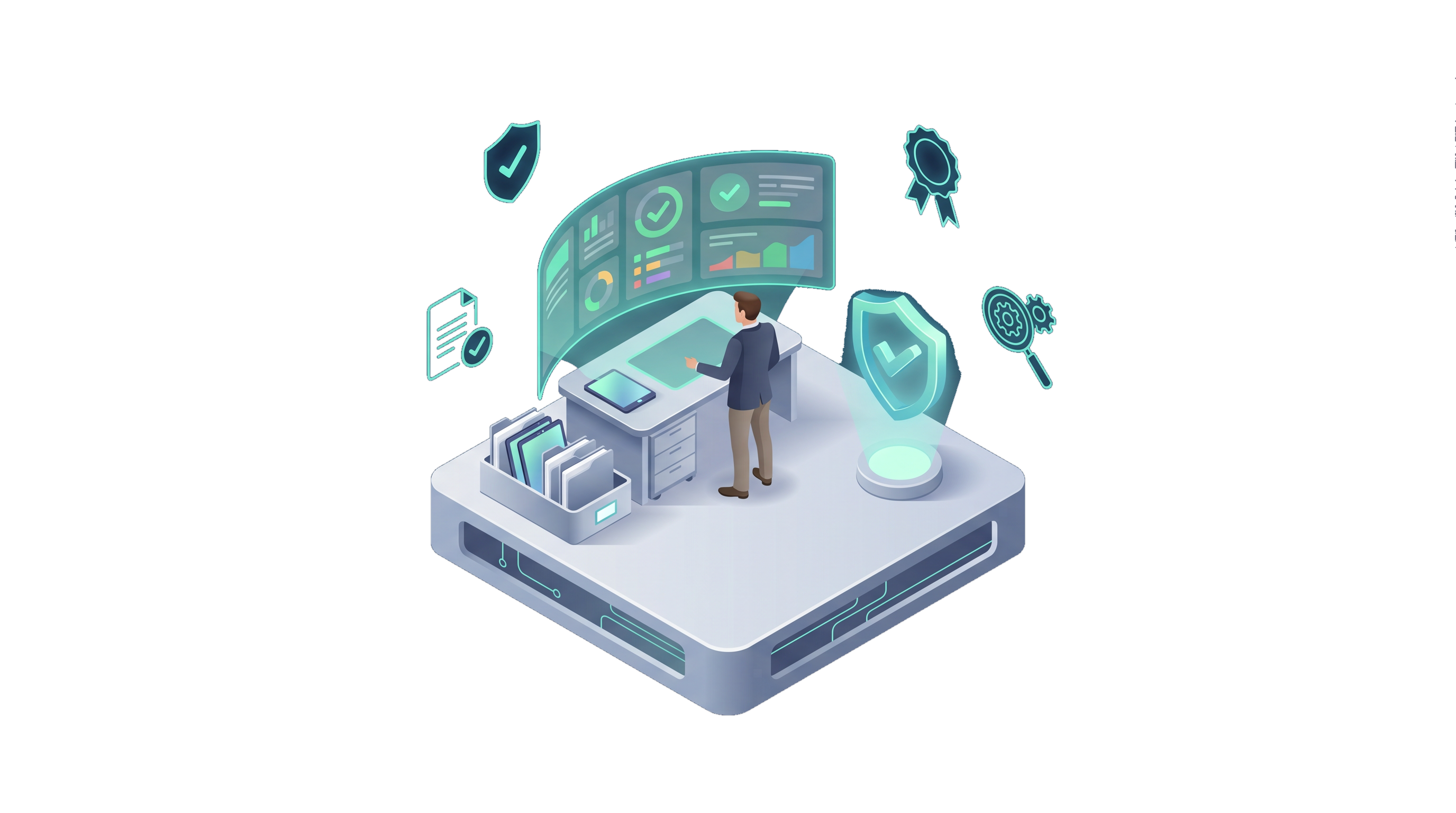 Illustration of compliance records, certifications, and audit evidence