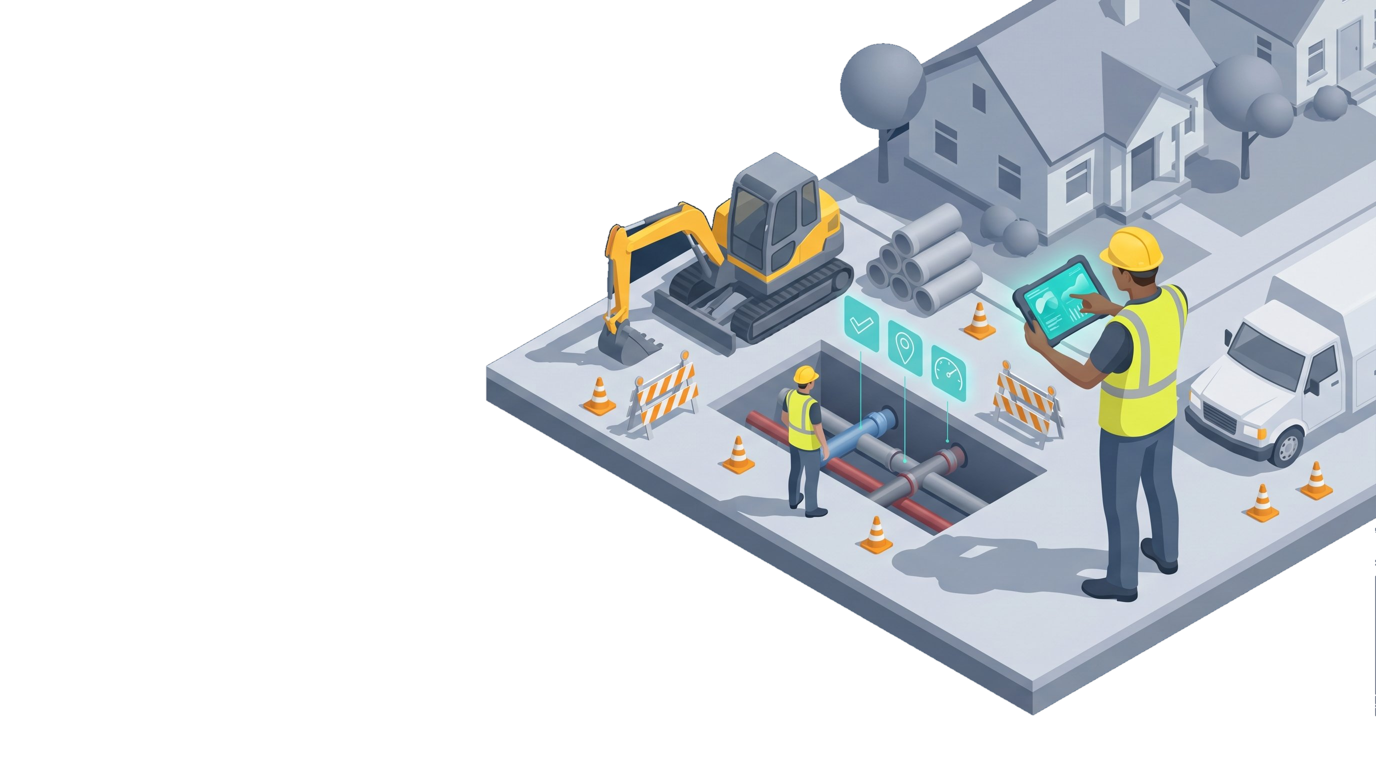 Illustration of schedule and dispatch coordination for field crews